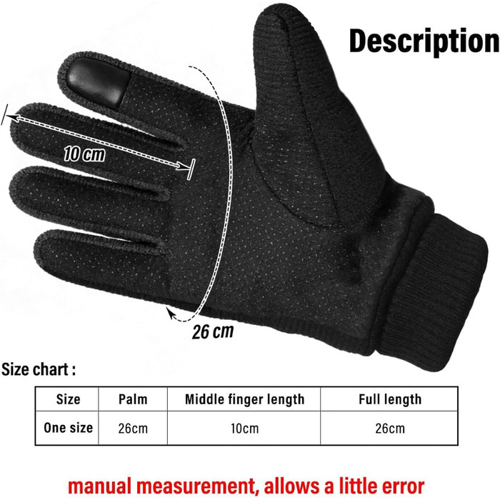 Чоловічі зимові рукавички KXF з шкіри, теплі, з флісовою підкладкою, вітронепроникні, для їзди на велосипеді, водіння, бігу, кемпінгу, походів, чорні, регульовані