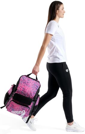 Рюкзак для плавання Arena One Go, 45 літрів, рожевий, з принтом 'Зміїна шкіра'