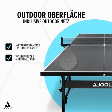 Стол для настільного тенісу JOOLA NOVA Outdoor – вологостійкий, розкладний, з регулюванням висоти та сіткою (200A)