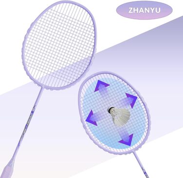 Ракетка для бадмінтона Profi 100% карбон, ультралегка, для тренувань та розваг, в комплекті з чохлом (фіолетовий)