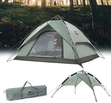 Намет Naturehike Pop Up 3-4 особи: автоматичний намет для кемпінгу, сімейний намет з душовим верхом, зелений