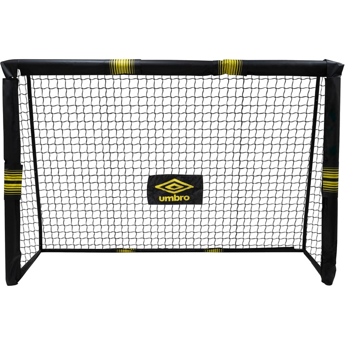 Футбольні ворота Umbro 180x120x60 см металеві для саду, дітей і дорослих, чорні/жовті, для тренувань, для вулиці та приміщення