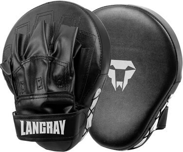 Рукавиці для боксу LangRay, 1 пара, з штучної шкіри, для дітей та дорослих, бокс, кікбоксинг, MMA, муай-тай, карате, чорні