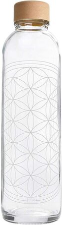 Скляна пляшка для води Carrybottles 0,7 л Flower Of Life, спортивна, без BPA, не протікає, підходить для газованої води, зроблено в Німеччині