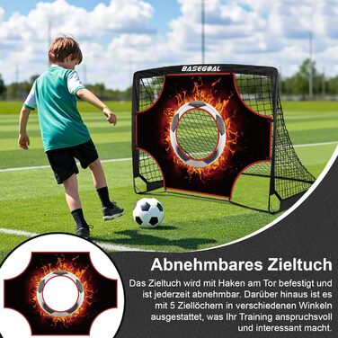 Набір для тренування футболу Kinder 3 в 1 з мішенню, ціллю та сумкою, складані воріта, для гри в приміщенні та на вулиці - 120x90x90 см (Чорний+Тренер)