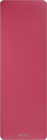 Yogamat Gaiam Essentials товстий (1 см) рожевий 183x61 см з ременем для зручного транспортування - килимок для йоги та фітнесу