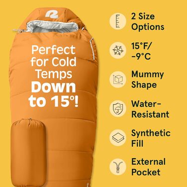 Спальний мішок Retrospec Dream 15°C (Mummy, Long) для кемпінгу, колір - сірий