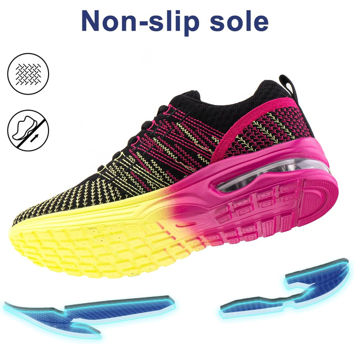 Жіночі кросівки Hitmars для бігу та фітнесу: дихаючі, з амортизацією, чорний колір, розміри EU 36-42