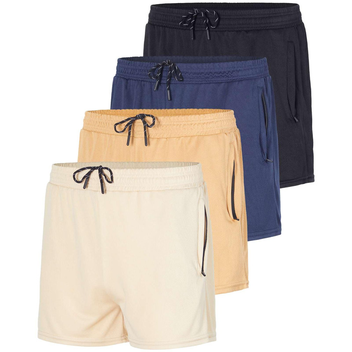 Чоловічі бігові шорти Real Essentials (4 шт. в упаковці) з сітчастої тканини, швидковисихаючі, з кишенями на блискавці та шнурком. Розміри: XXL