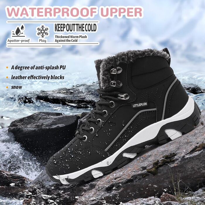 Черевики зимові жіночі Littleplum, утеплені, для трекінгу, чорні, 41 EU