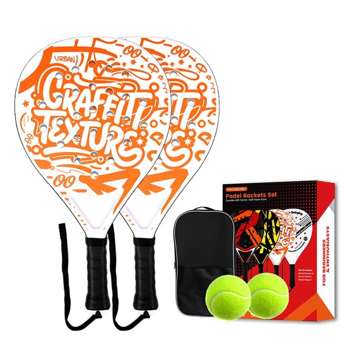 Набір для пляжного тенісу Padelschläger 2 шт. ABS/EVA, з м'ячами та сумкою для носіння - для дорослих, пляж, подвір'я, басейн