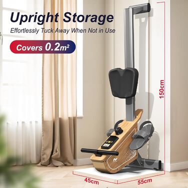 Гребний тренажер для дому OR3 з магнітним опором, Bluetooth монітором, 16 рівнів навантаження, вертикальним зберіганням та 2 роками гарантії