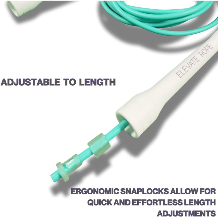 Стрибкове канат Elevate Speed Rope MAX: професійний, міцний PVC з нейлоновою серцевиною, 5 мм, до 3 метрів, турквоаз