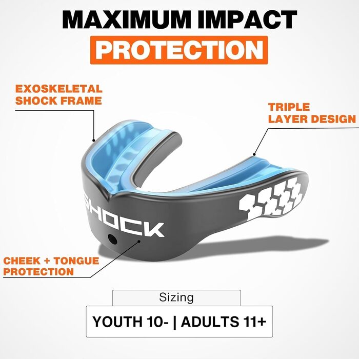 Капа для захисту зубів ShockDoctor Gel Max Flavor Fusion (10 років, прозора) для дітей