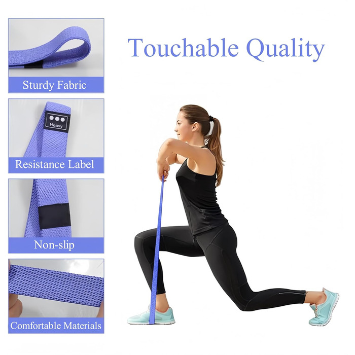 Набір еластичних стрічок для фітнесу 3шт, стрічки опору з 3 рівнями, фітнес-стрічки для жінок/чоловіків, силові тренування, йога, пілатес, фітнес (поступовий фіолетовий)