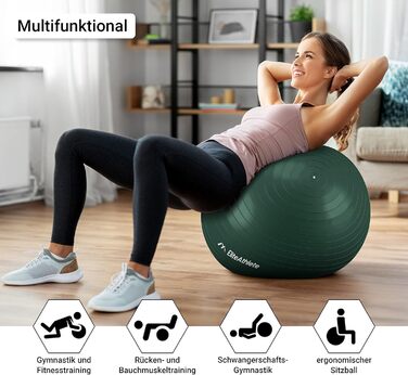 Фітбол для фітнесу, йоги та офісу Deep Forest 55 см з антивибуховою системою