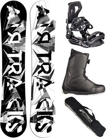 Airtracks Сноубордний комплект для чоловіків: дошка BWF Camber Wide, кріплення Master, черевики Master Atop 42, сумка для сноуборду (155, 159, 161, 165, 171 см)