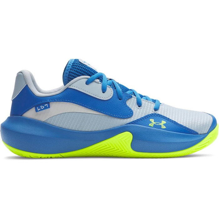 Кросівки баскетбольні чоловічі Under Armour UA Lockdown 7 Low (44/44.5 EU, Blue Calm Blue Atlantis High Vis Gelb)