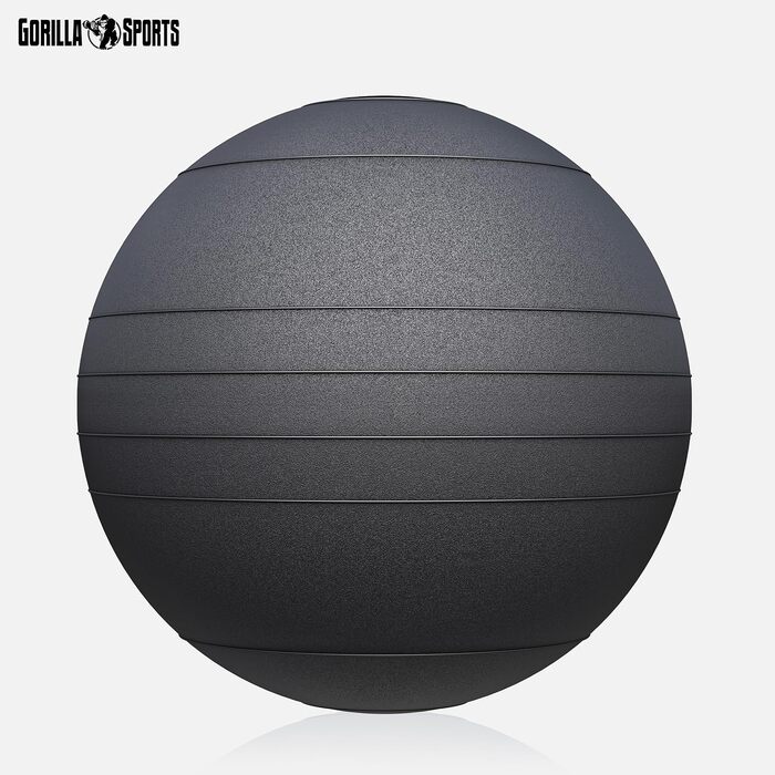 М'яч Slam Ball GORILLA SPORTS 10 кг – антиковзний, для фітнесу та кросфіту, чорний, вага 10 кг
