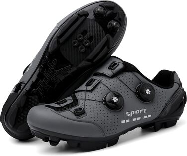 Велосипедні черевики SDEQA для MTB, чоловічі/жіночі, сумісні з SPD, з клітами, унісекс, сірий (46 EU)