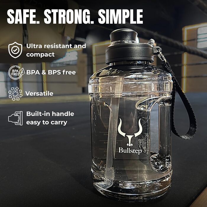 Фляга для спорту Bullstep Gym 1,5 л - велика фітнес-фляга, герметична, для тренажерного залу