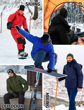 Водонепроникна зимова куртка Voqeen для чоловіків, тепла сноуборд куртка з капюшоном, вітрозахисна Outdoor куртка з термо функцією, Softshell Windbreaker для туризму, червона, XL