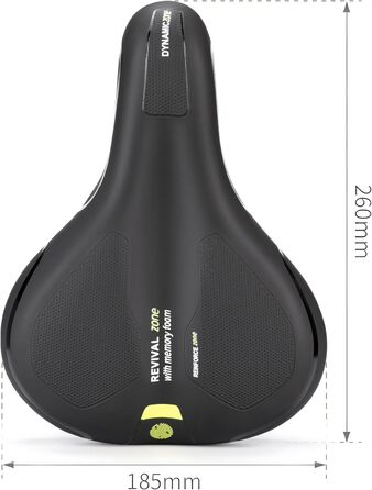 Велосипедне сідло CXWXC з піною пам'яті, ергономічне, водонепроникне, амортизуюче, 26 x 18,5 см, для MTB велосипедів (Чорне)