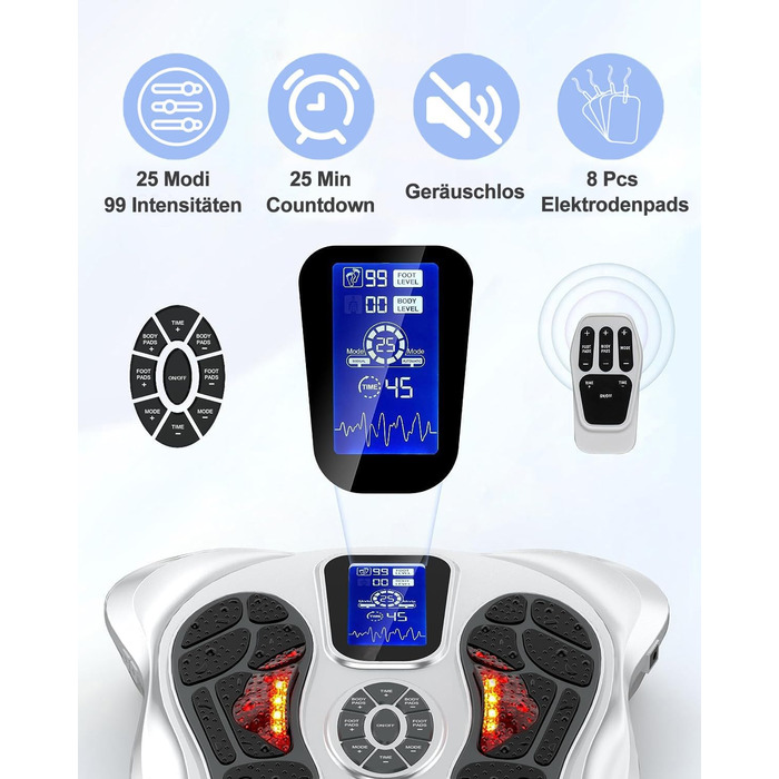 Стимулятор кровообігу для ніг і стоп Durchblutungsstimulator Plus, 99 рівнів, 25 режимів, проти болю, втоми, набряків