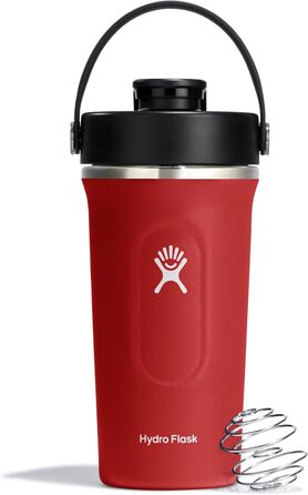 Hydro Flask ізольована шейкер-бутилка 709 мл для протеїнових коктейлів, спортивного харчування, червона Goji