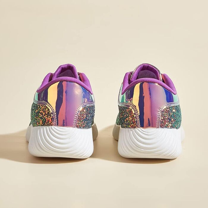 Кросівки жіночі LUCKY STEP блискучі, з паєтками та стразами, фіолетові (36 EU)