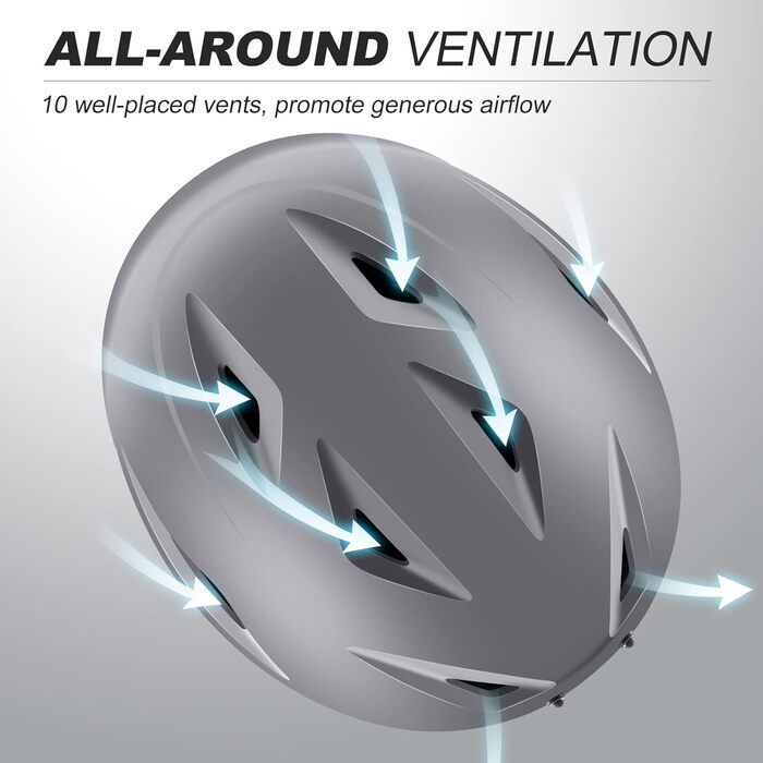 Шолом для лиж та сноуборду Odoland з маскою, сірий, розмір L (60-61 см)