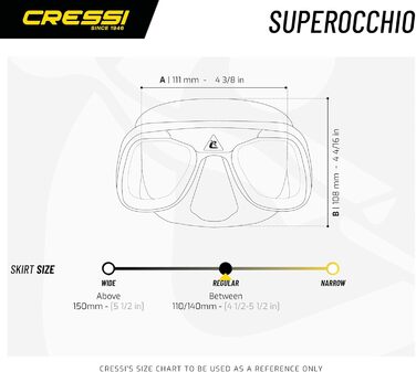 Маска для фрідайвінгу Cressi Superocchio, універсальний розмір, чорна