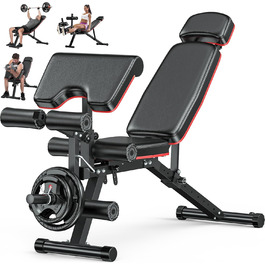 Регульована лава для тренувань XDDIAS з блоком для згинання ніг та підтримуючим валиком, до 410 кг, 10 положень спинки, для дому, багатофункціональна
