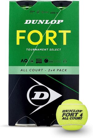 Тенісні м'ячі Dunlop Fort All Court TS для всіх типів покриття, 2x4 шт.