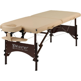 Масажний стіл Master Massage Argo 71 см, складаний, портативний, з ніжками з горіхового дерева, для терапії та краси, у комплекті з сумкою