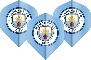 Професійні дротики для дартсу FOCO Manchester City (80% Tungsten, 24г) з металевими наконечниками, пір'ями та гаманцем для дартсу