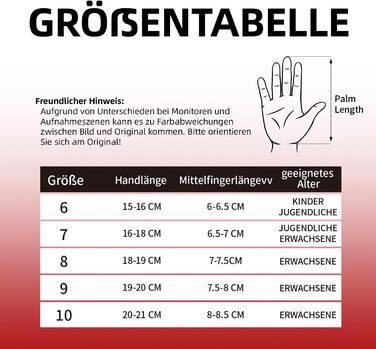 Футбольні воротарські рукавички Torwarthandschuhe для дітей та дорослих, розміри 6-10, червоні