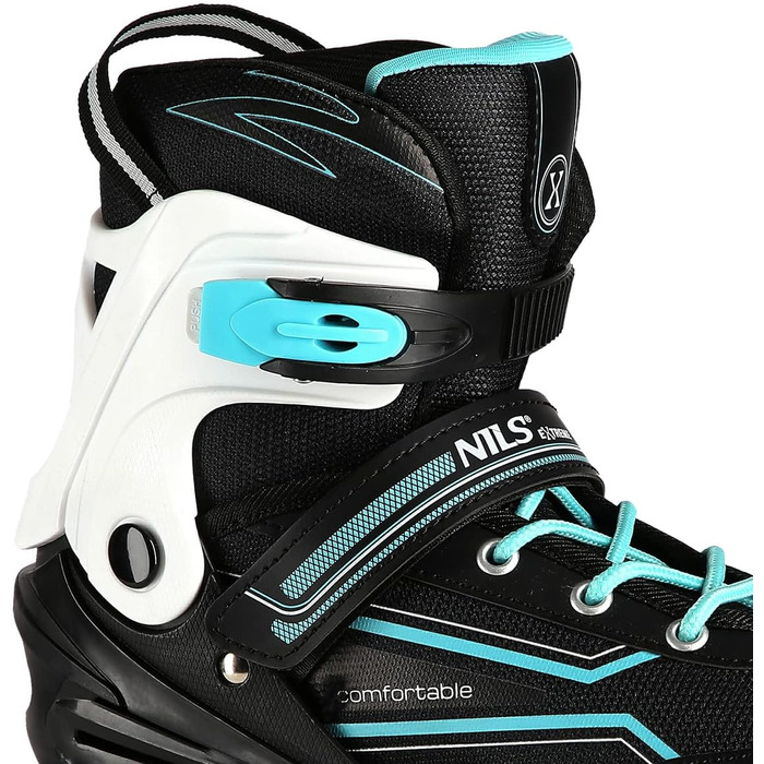 Інлайнерочки Nils для дівчаток, ABEC 7, регульовані, розмір 35-38, блакитні