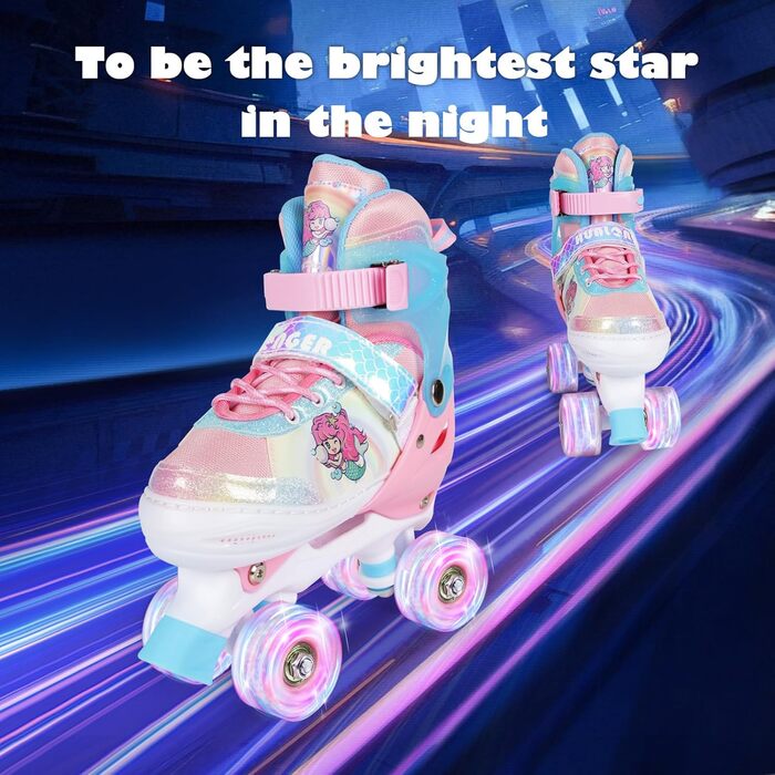 Дитячі ролики Kinder - регульовані, рожеві, для дівчаток та хлопчиків, 4 розміри, для початківців, для залу та вулиці (36-40 EU)