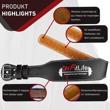 Пояс для важкої атлетики DH FitLife з м'якою підкладкою, фітнес-пояс для пауерліфтингу та кросфіту, тренувальний пояс для чоловіків і жінок