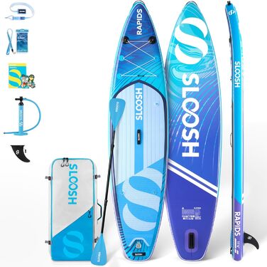 Надувна SUP-дошка SLOOSH 11'6 з аксесуарами, антиковзке EVA покриття, легка сумка, помпа, для підлітків і дорослих, Arctic Drift