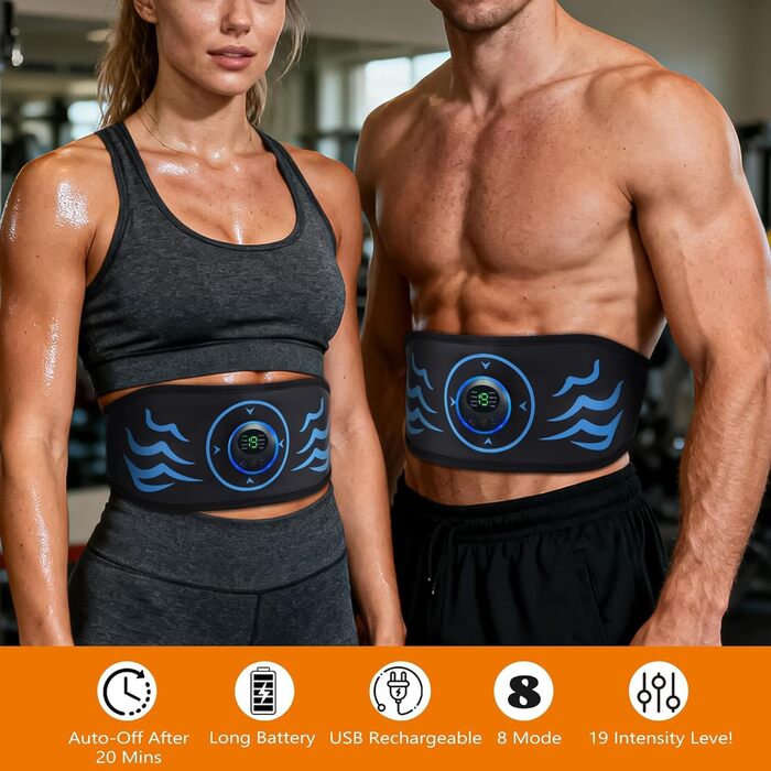 EMS тренажер для пресу, електричний, 12 режимів, 20 інтенсивностей, для розвитку м'язів пресу, Zero Hard Homeful