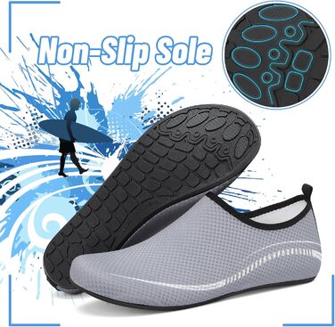Чоботи для плавання та водного спорту: чоловічі та жіночі, неопренові, для пляжу, серфінгу, плавання. Легкі домашні тапочки для відпочинку (35 EU, сірий)