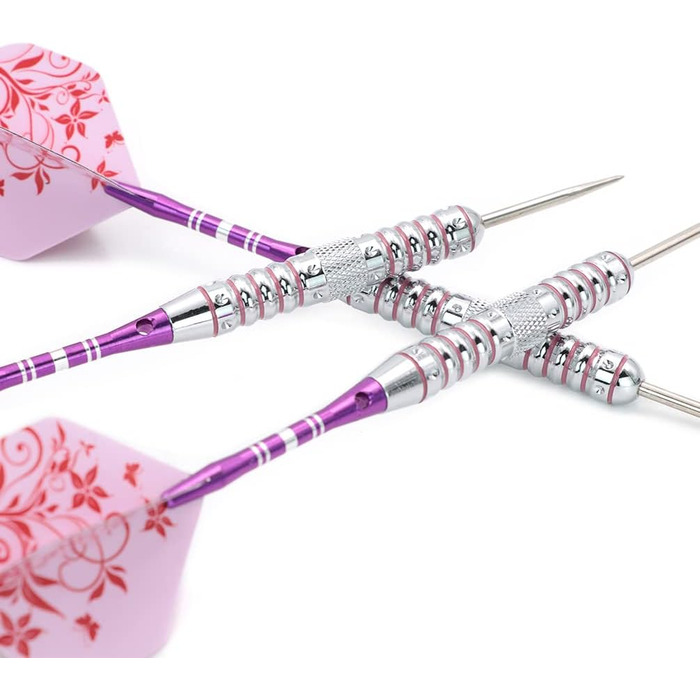 Сталеві дротики CUESOUL Pink Ladies 21/23 г з алюмінієвими стеблями (наконечник сталевий)