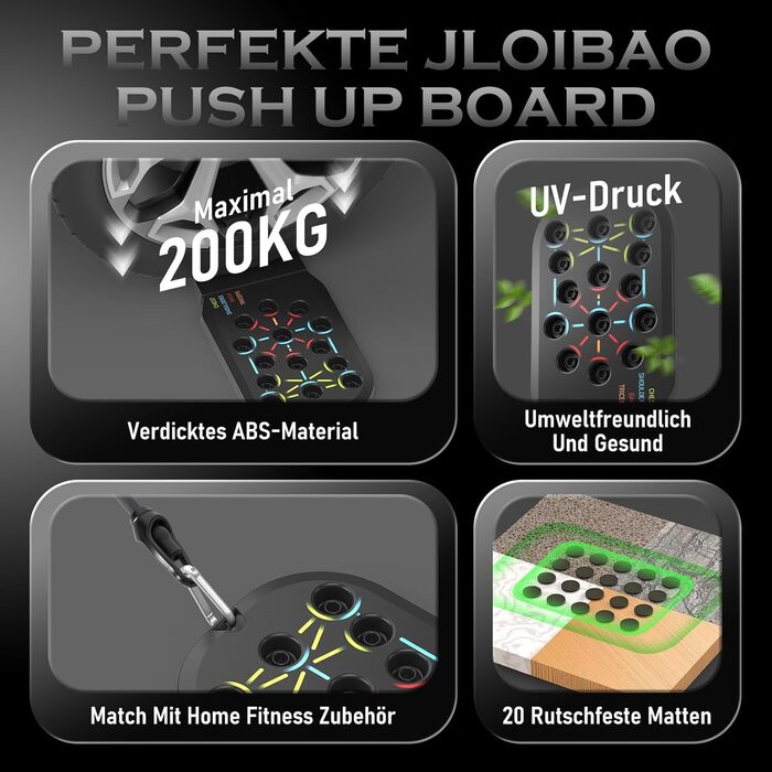 Складані віджимання-грифи 20 в 1 для силових тренувань вдома, фітнес-опори для віджимань Push Up Bar, чорний набір