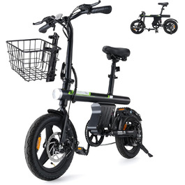 Складаний електровелосипед Finbike 14/16 дюймів, 250Вт, акумулятор 7.8Аг, швидка зарядка 3 години, 3 режими їзди, максимальна дальність 45 км, для дорослих та підлітків