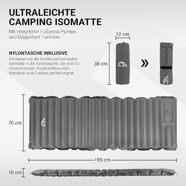 MSPORTS Кемпінговий килимок Isomatte Premium, вологостійкий, для туризму, кемпінгу та відпочинку на пляжі (сріблясто-сірий)