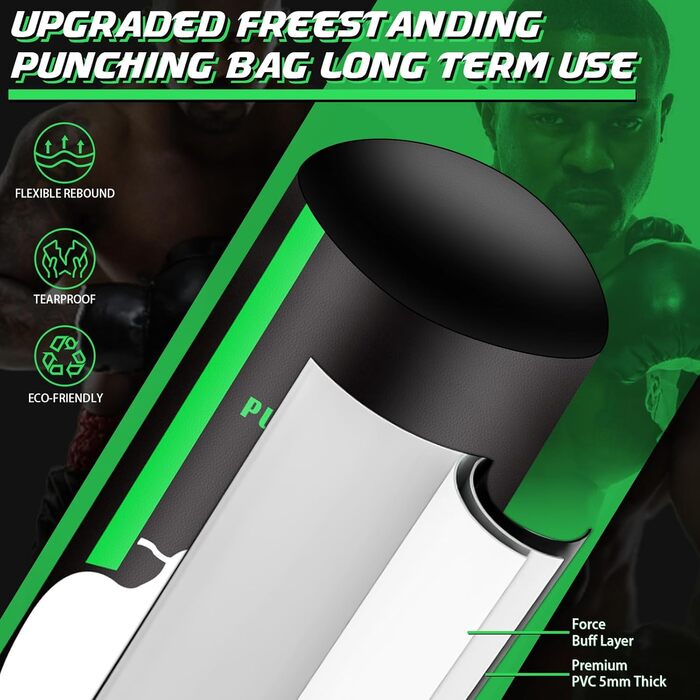 Боксерський мішок на стійці 70'' з рукавичками для дорослих, підлітків та дітей. Ідеально для боксу, кікбоксингу, MMA, муай-тай, таеквондо та фітнесу.