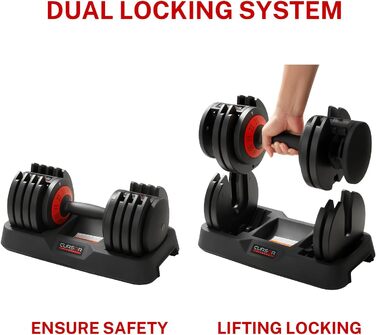 Гантелі CURSOR FITNESS чавунні, регульовані, 5 рівнів, для дому, 11.3 кг/25.9 кг
