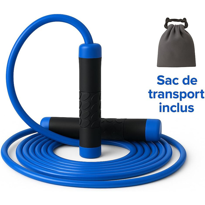 Стрибкове канат Titan з регулюванням, 3 м, з навантаженням, для CrossFit, фітнесу, боксу, MMA, тренувань у спортзалі, синій